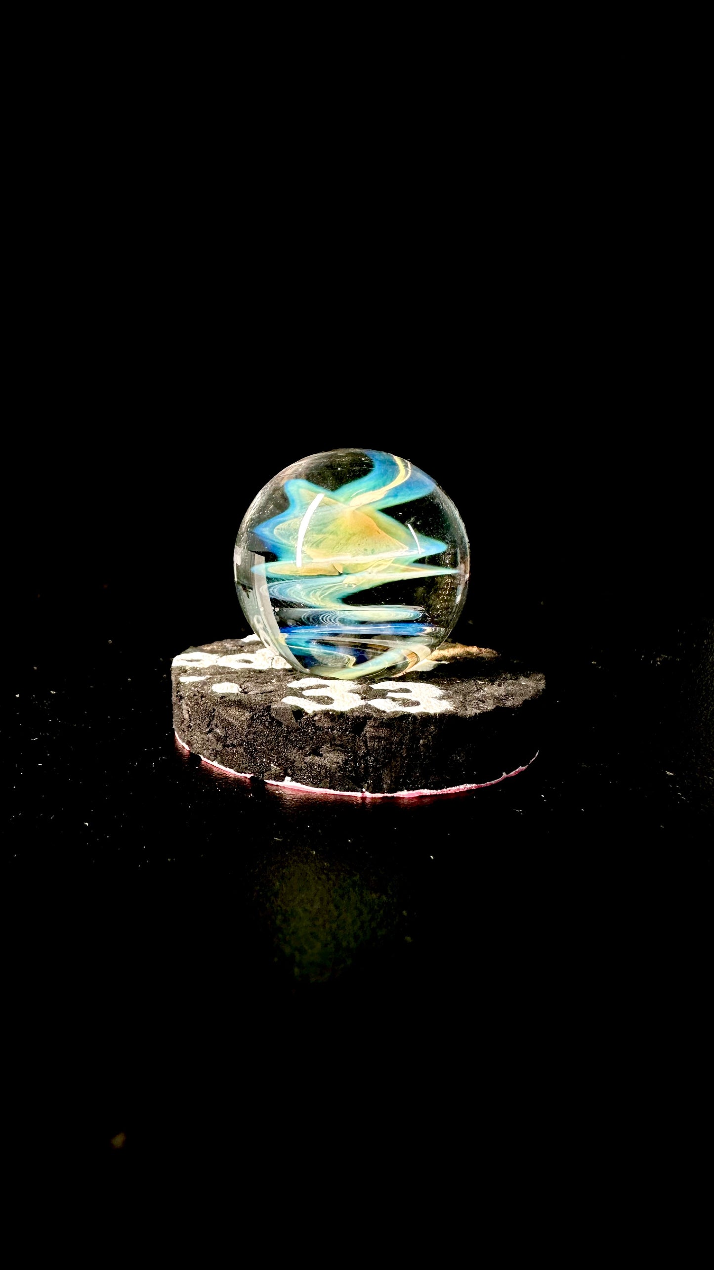 Encased Fumed Spiral MIB (Marble In Boro)